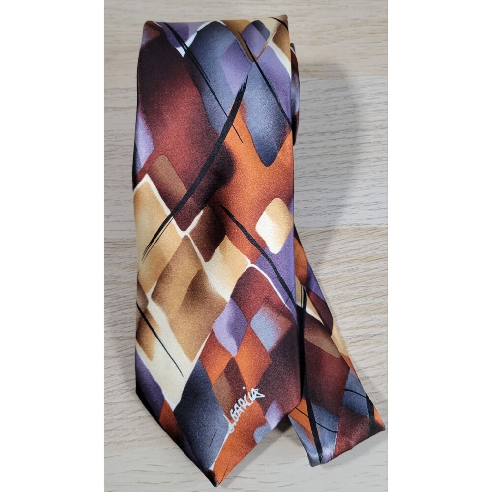 J Garcia Smile Silk Mens Neck Tie Collector Edition Colorful Abstract Watercolor